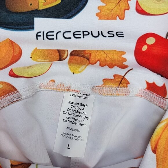 Fiercepulse Thanksgiving Turkey Holiday Leggings L - Picture 6 of 6